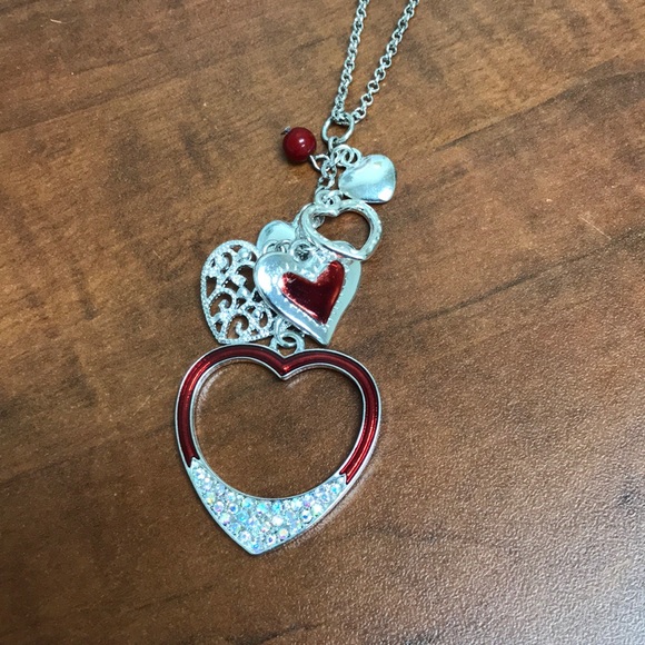 Jewelry - Heart necklace with matching earrings